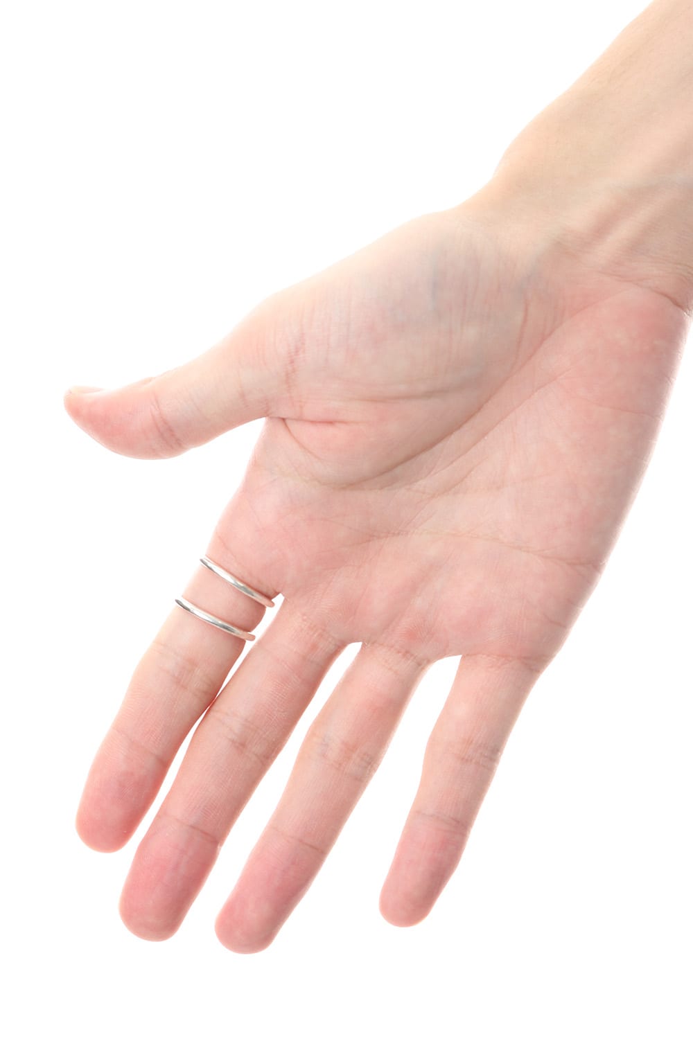 Plate Double  RIng All Silver type - io-01-104