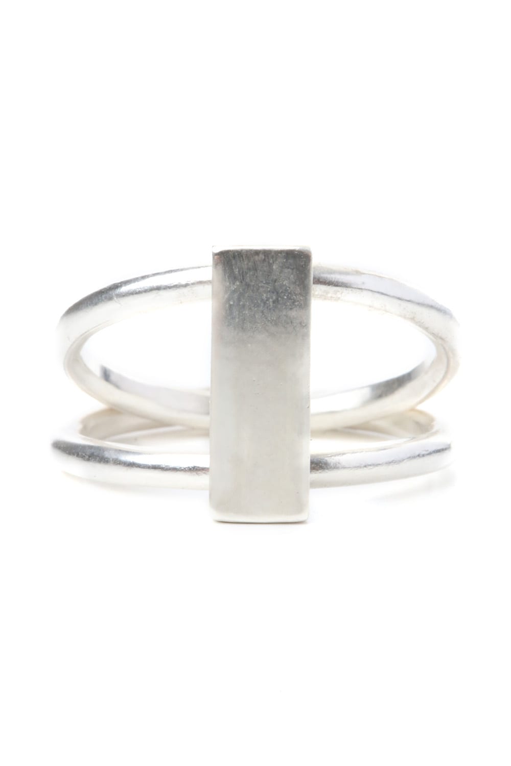 Plate Double  RIng All Silver type - io-01-104