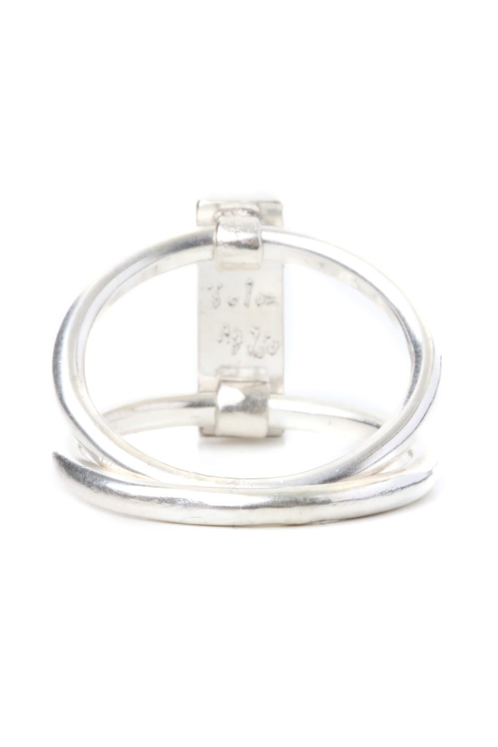 Plate Double  RIng All Silver type - io-01-104