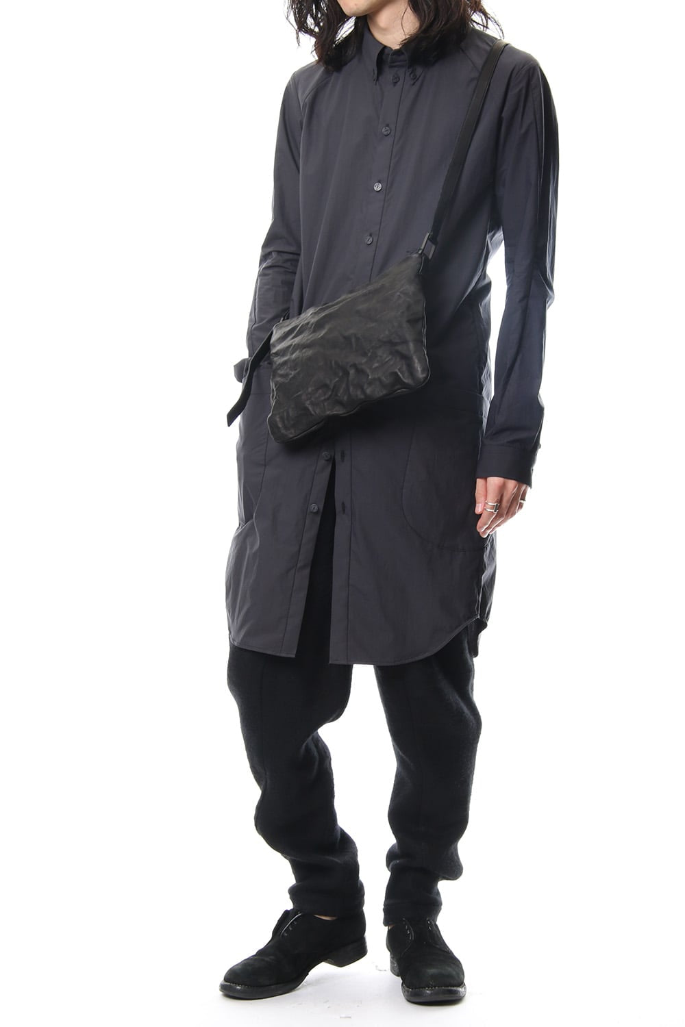 japanese Horse Sacoche Bag Buckle type Black Wash & Oiled