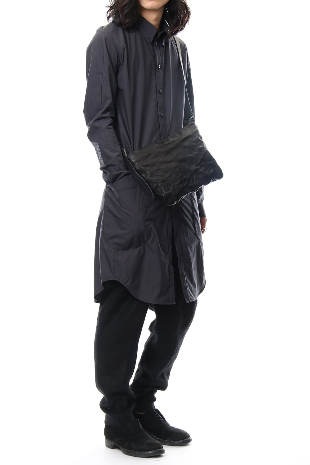 japanese Horse Sacoche Bag Buckle type Black Wash & Oiled