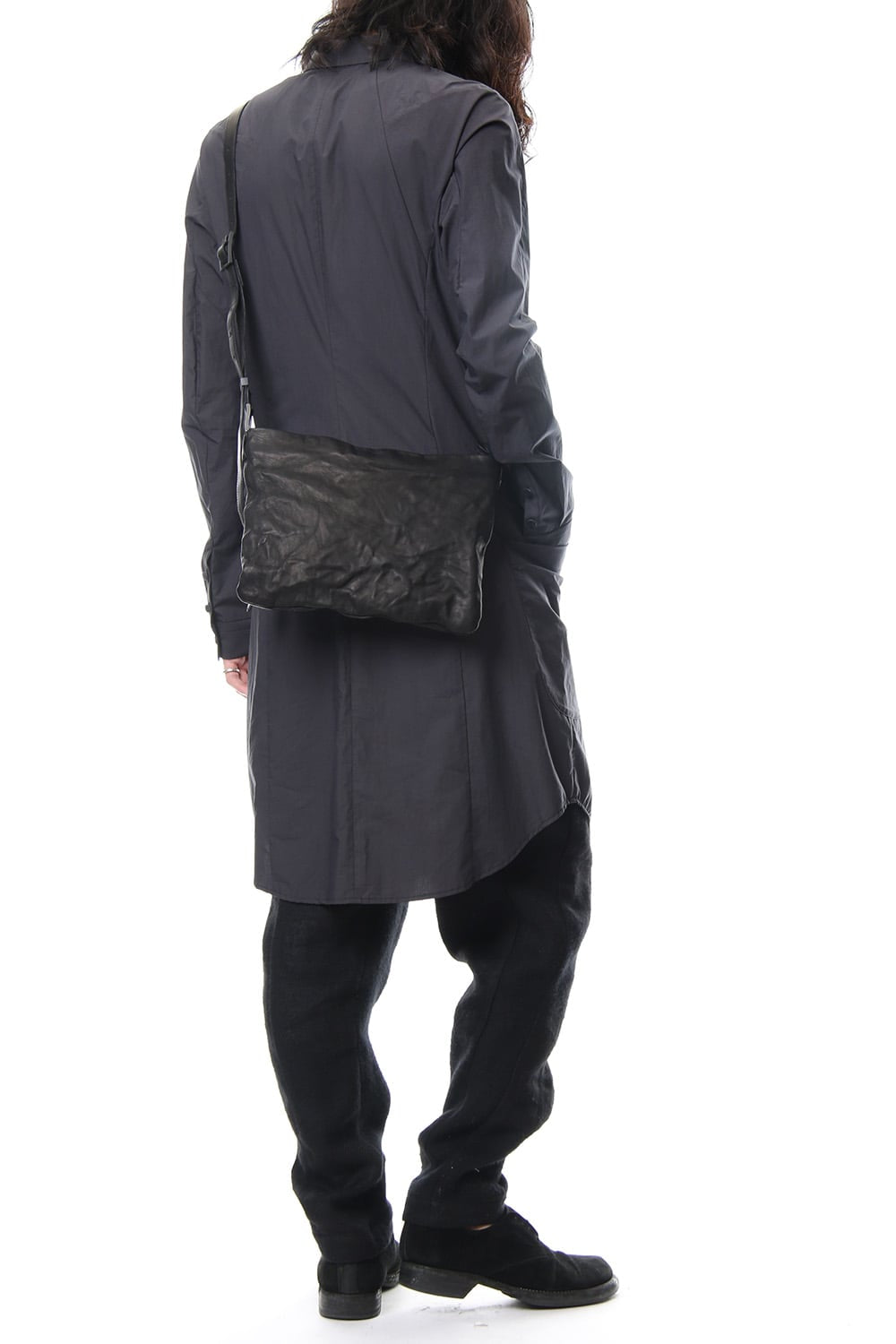 japanese Horse Sacoche Bag Buckle type Black Wash & Oiled