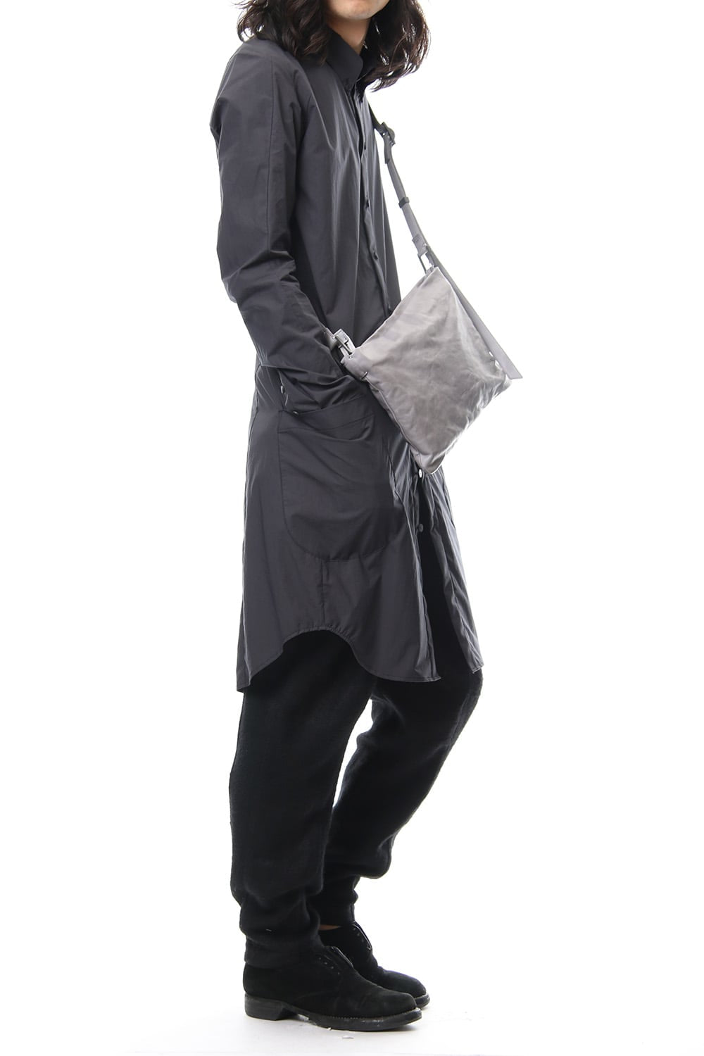 japanese Horse Sacoche Bag Buckle type Ice gray Wash & Oiled