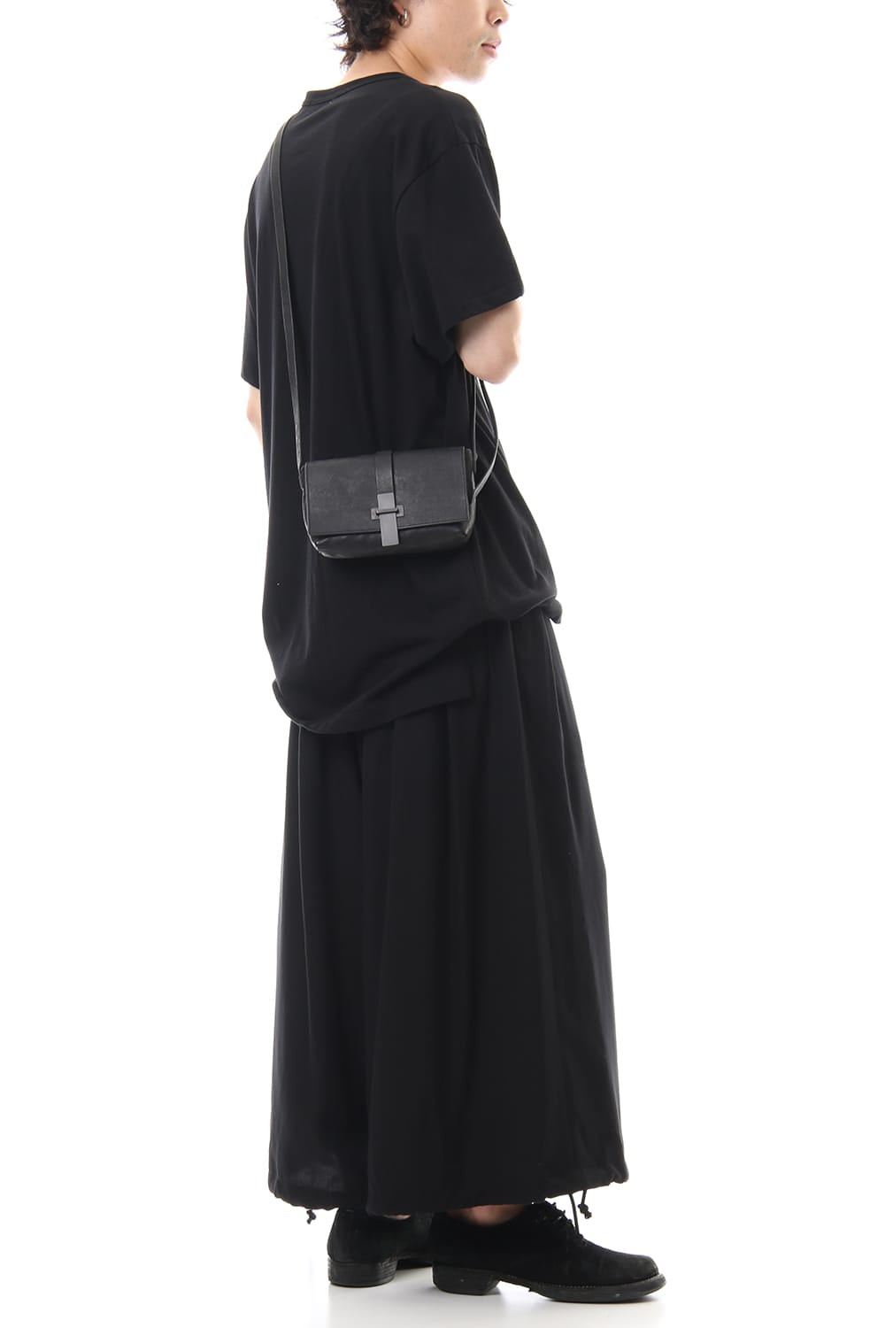 Oblong Mini Shoulder Bag - B - Black