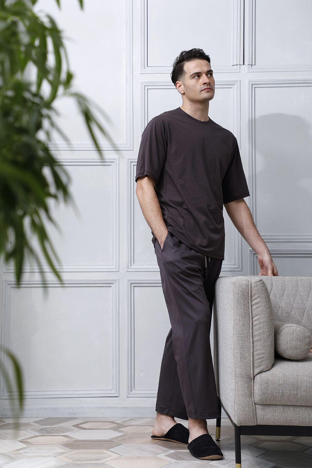 Classic Baggy Pants Gray for men