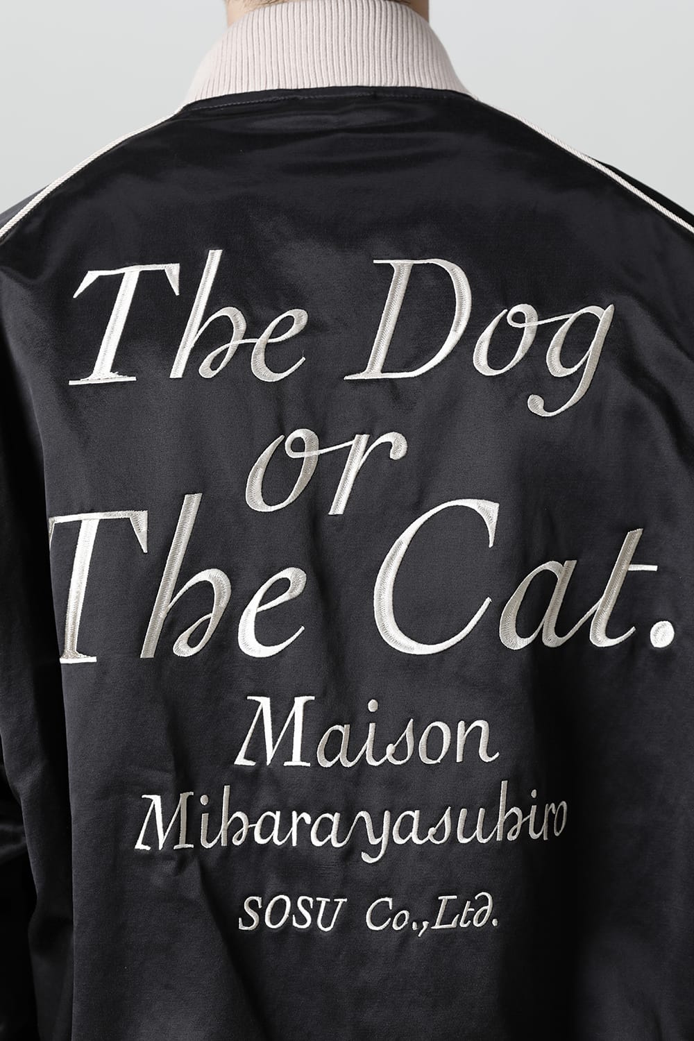 No-Collar Satin Jacket