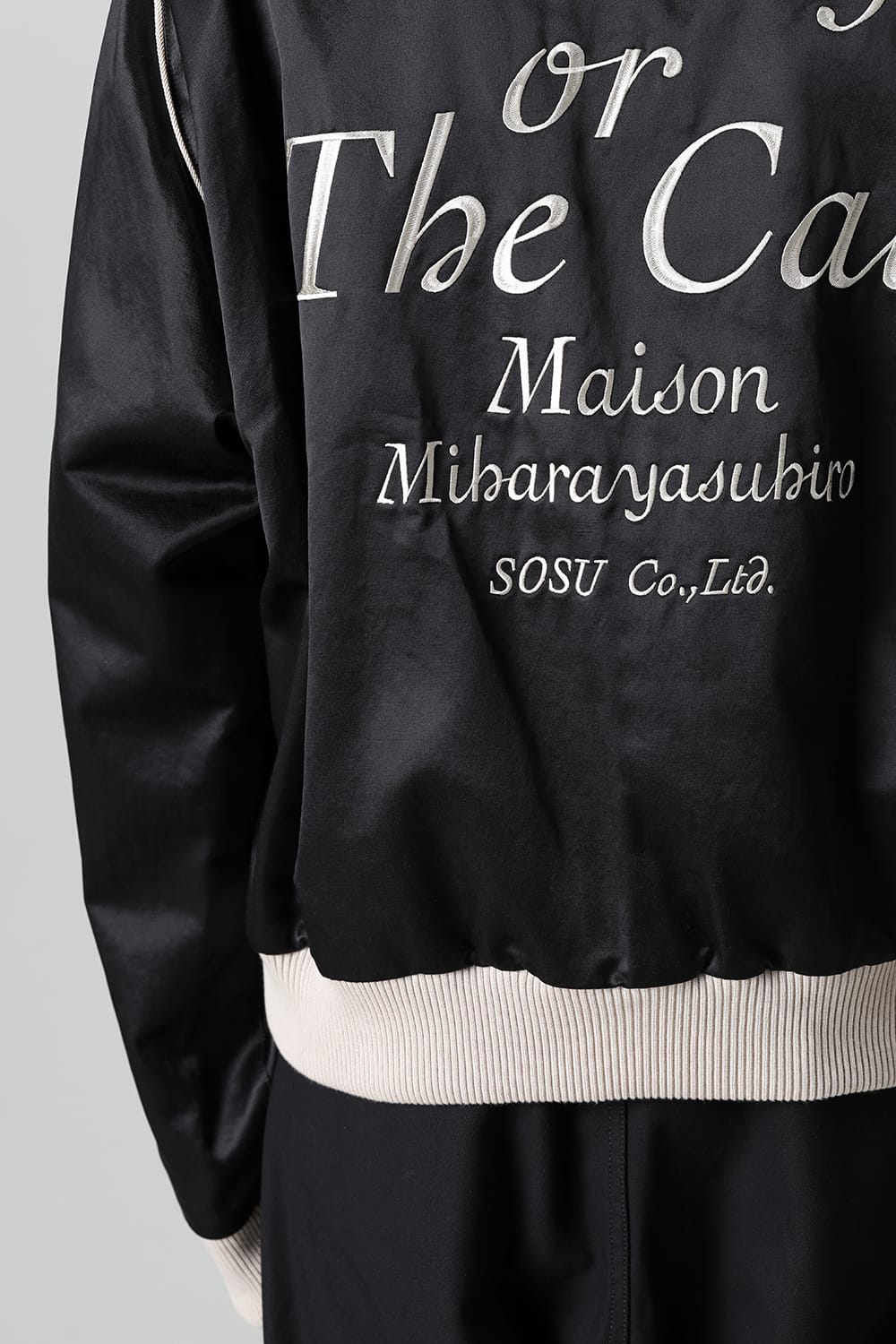 No-Collar Satin Jacket