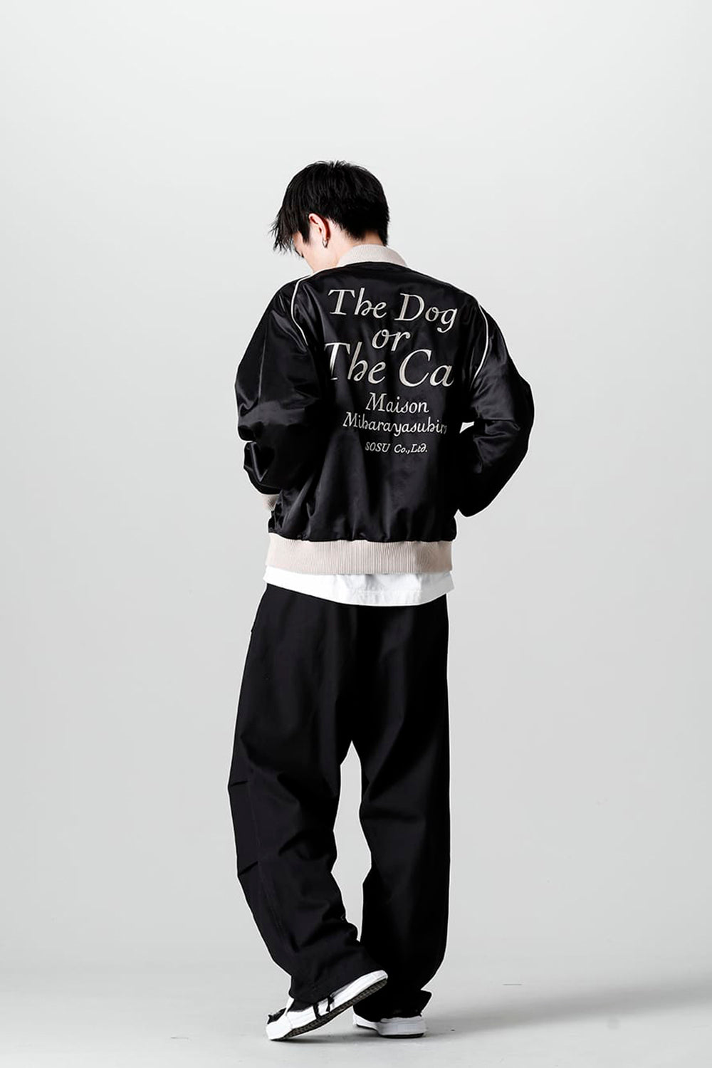 No-Collar Satin Jacket