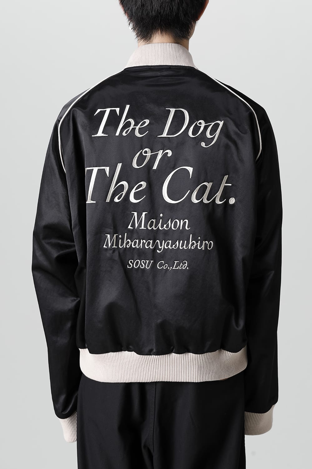 No-Collar Satin Jacket