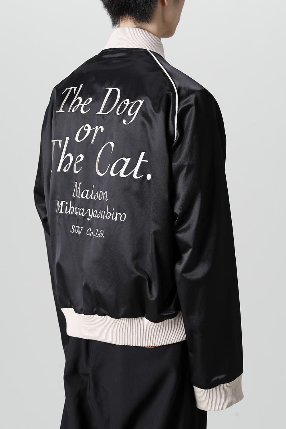 No-Collar Satin Jacket