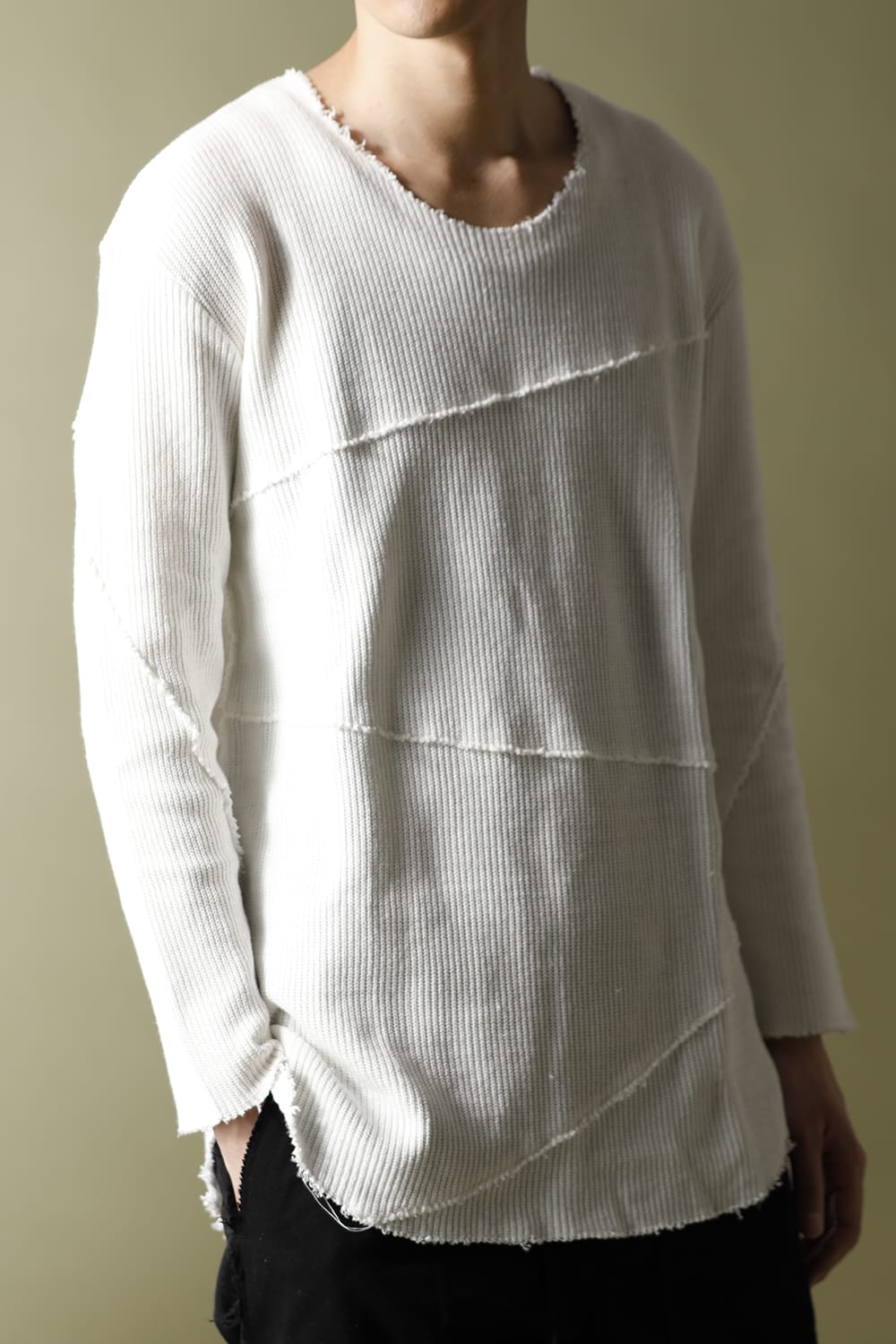 Spiral Seam Knit White