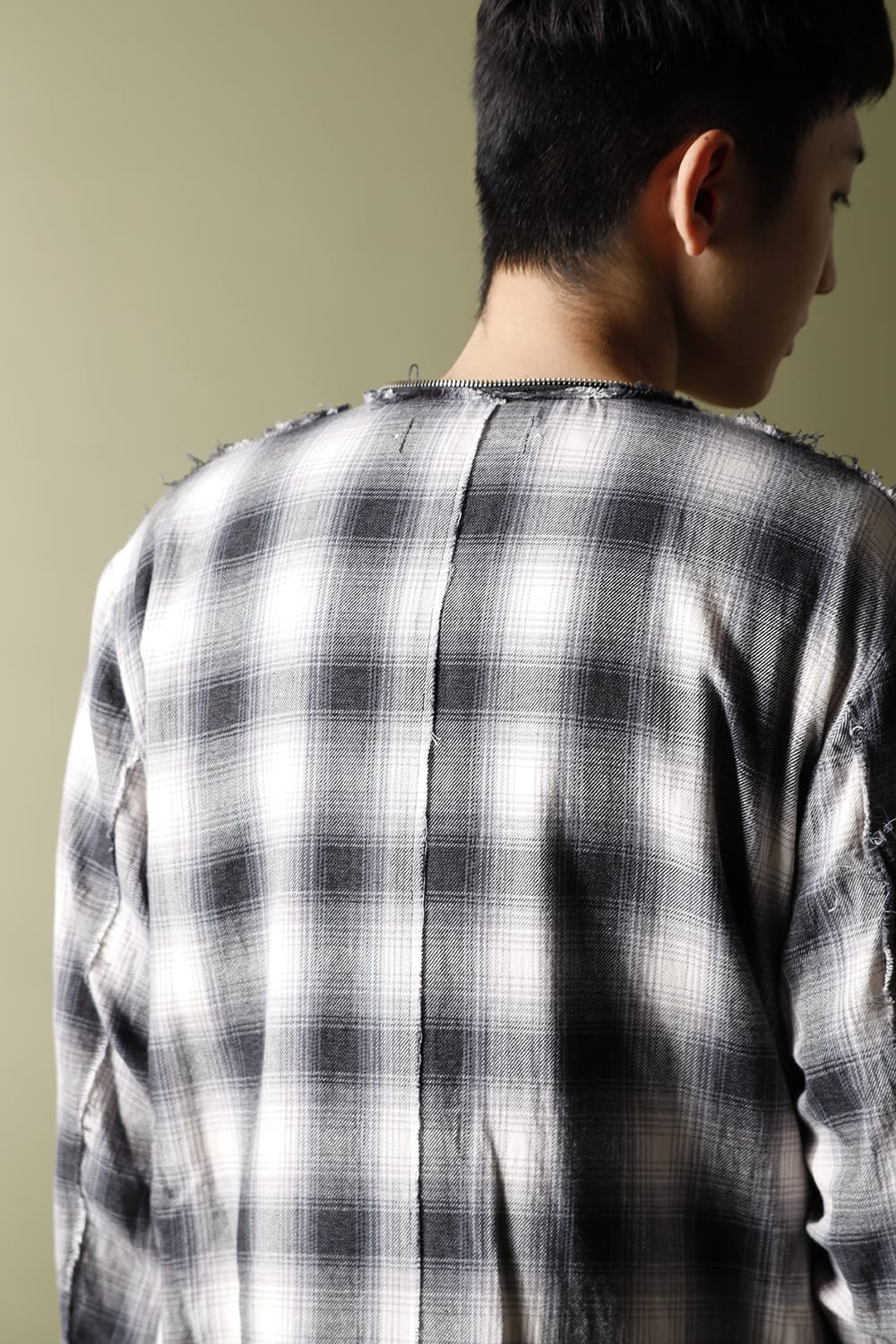 リムーバブルフーディー チェックシャツ