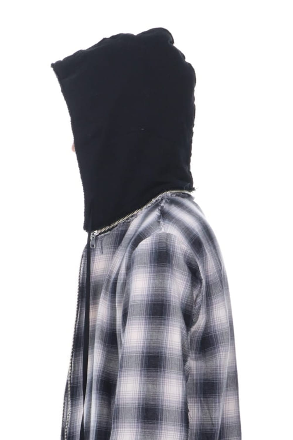 リムーバブルフーディー チェックシャツ