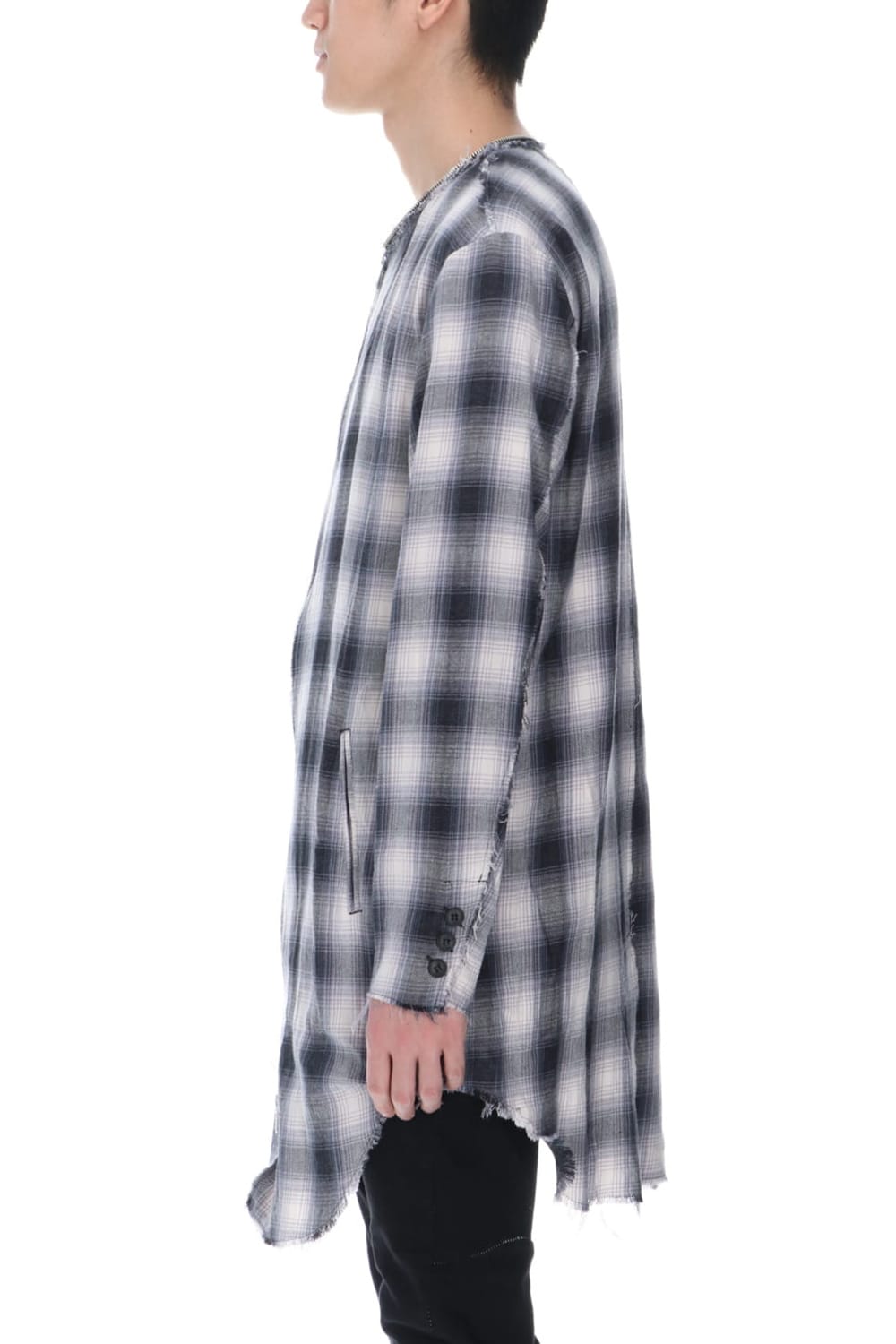 リムーバブルフーディー チェックシャツ