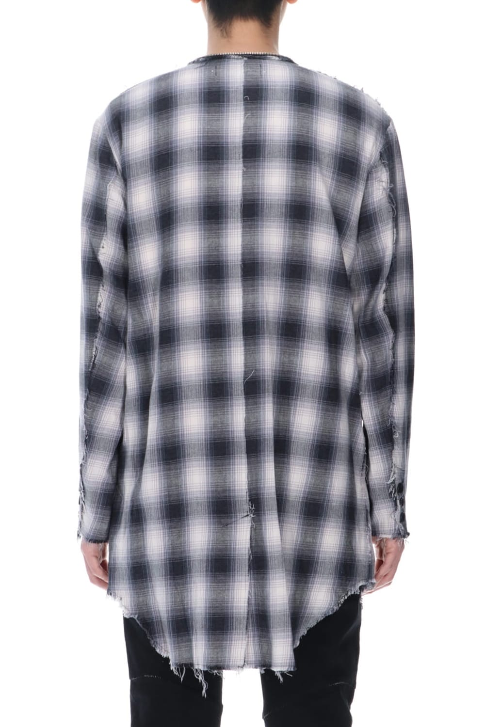 リムーバブルフーディー チェックシャツ