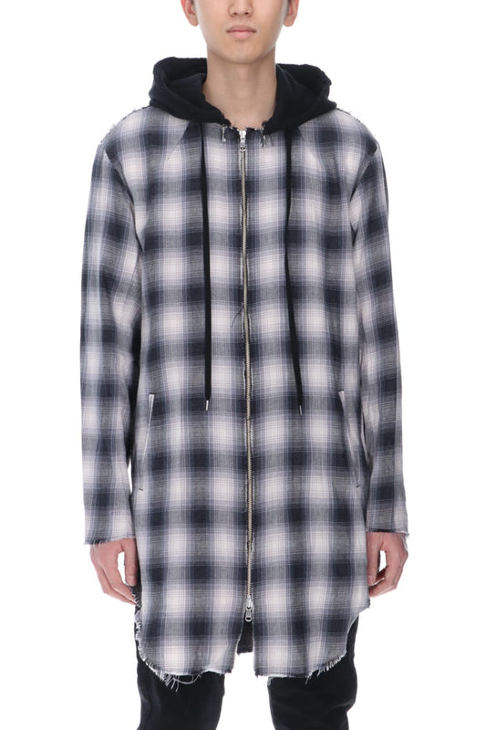 Removable hoodie Check Shirt