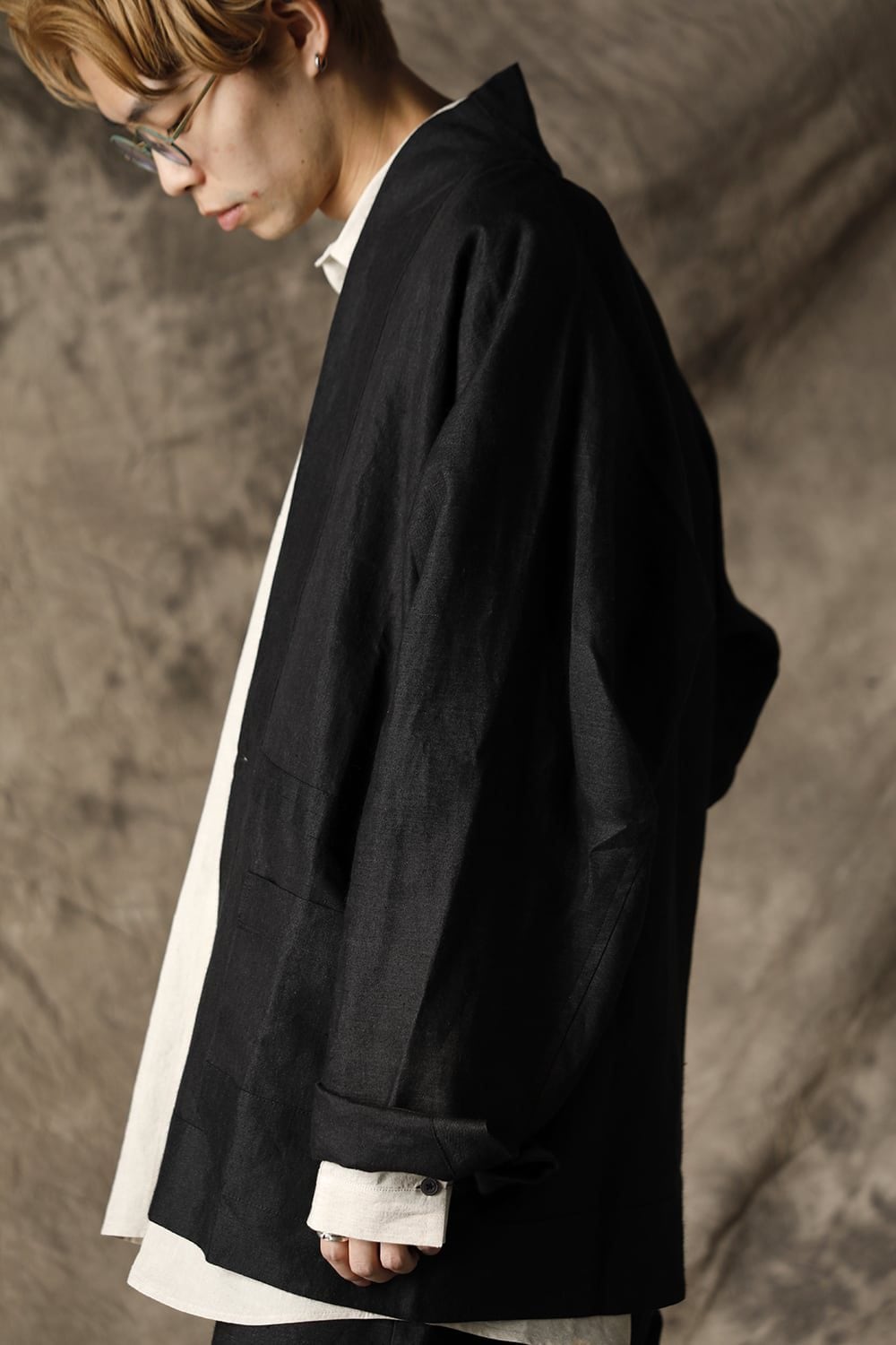 JACKET#43 ANTHRACITE RAMIE/LINEN TWILL