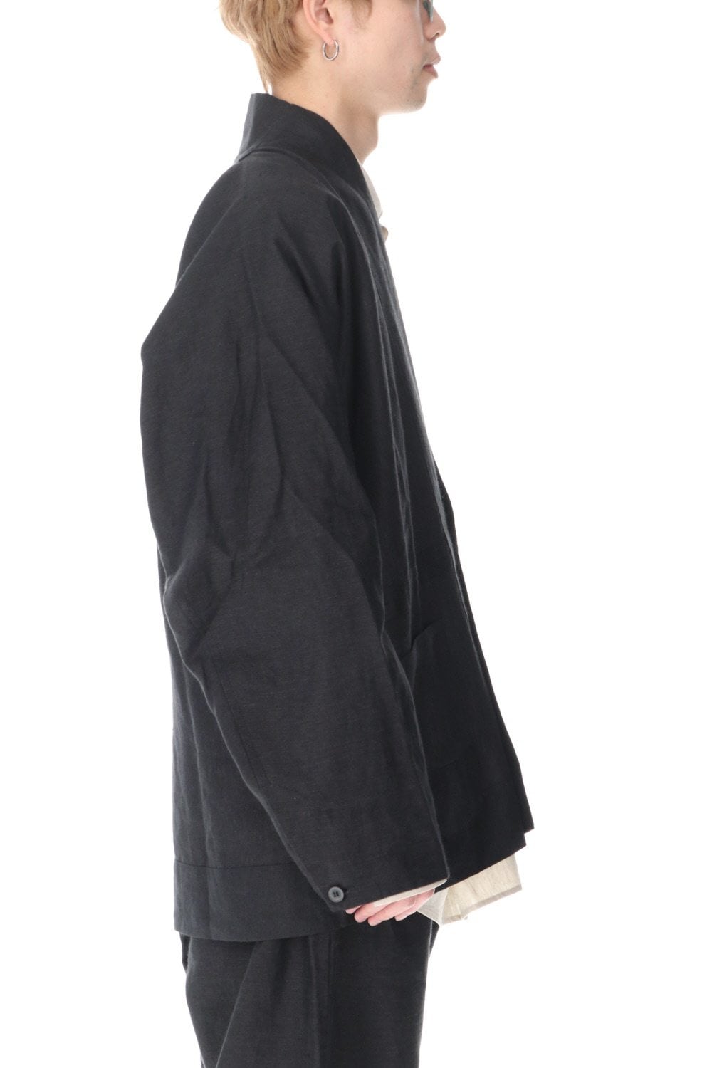 JACKET#43 ANTHRACITE RAMIE/LINEN TWILL