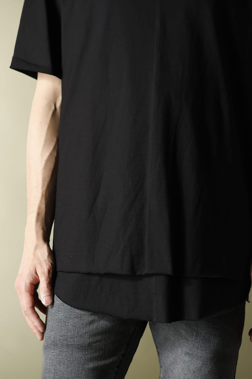 Layered Cutsew 5th(C-Neck Oversize) Black