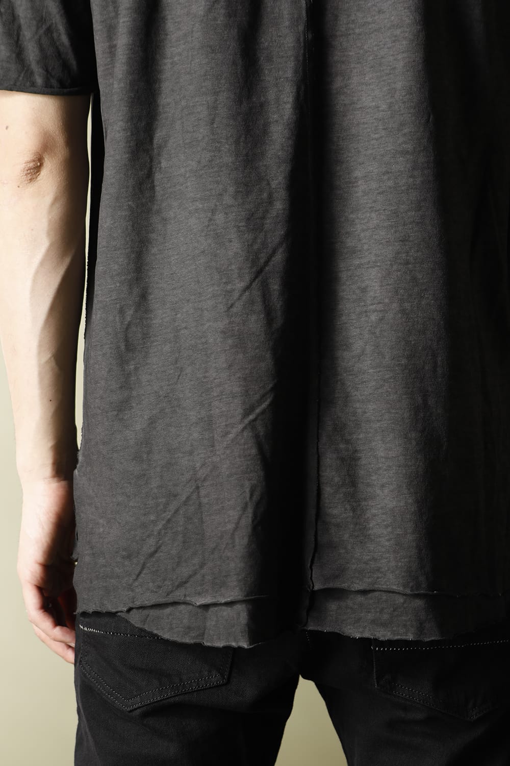 Oversize Dye 5th Layered Cutsew Dark Gray