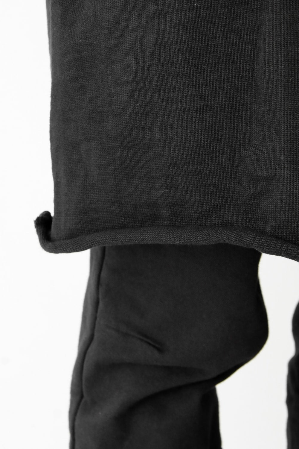 Loop Wheel Machine sewing Hooded Coat Black