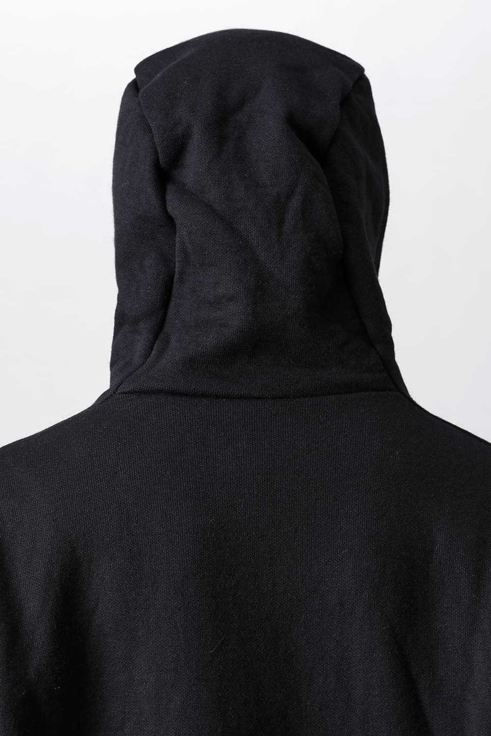 Wool Cotton Fleece Lining Long Hoodie Black