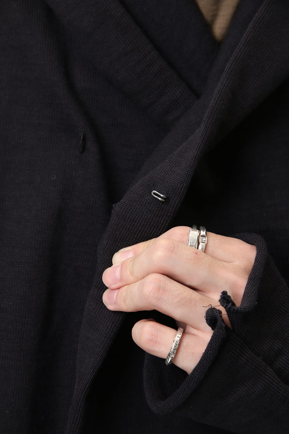 Heavy Jersey Hooded Coat Black