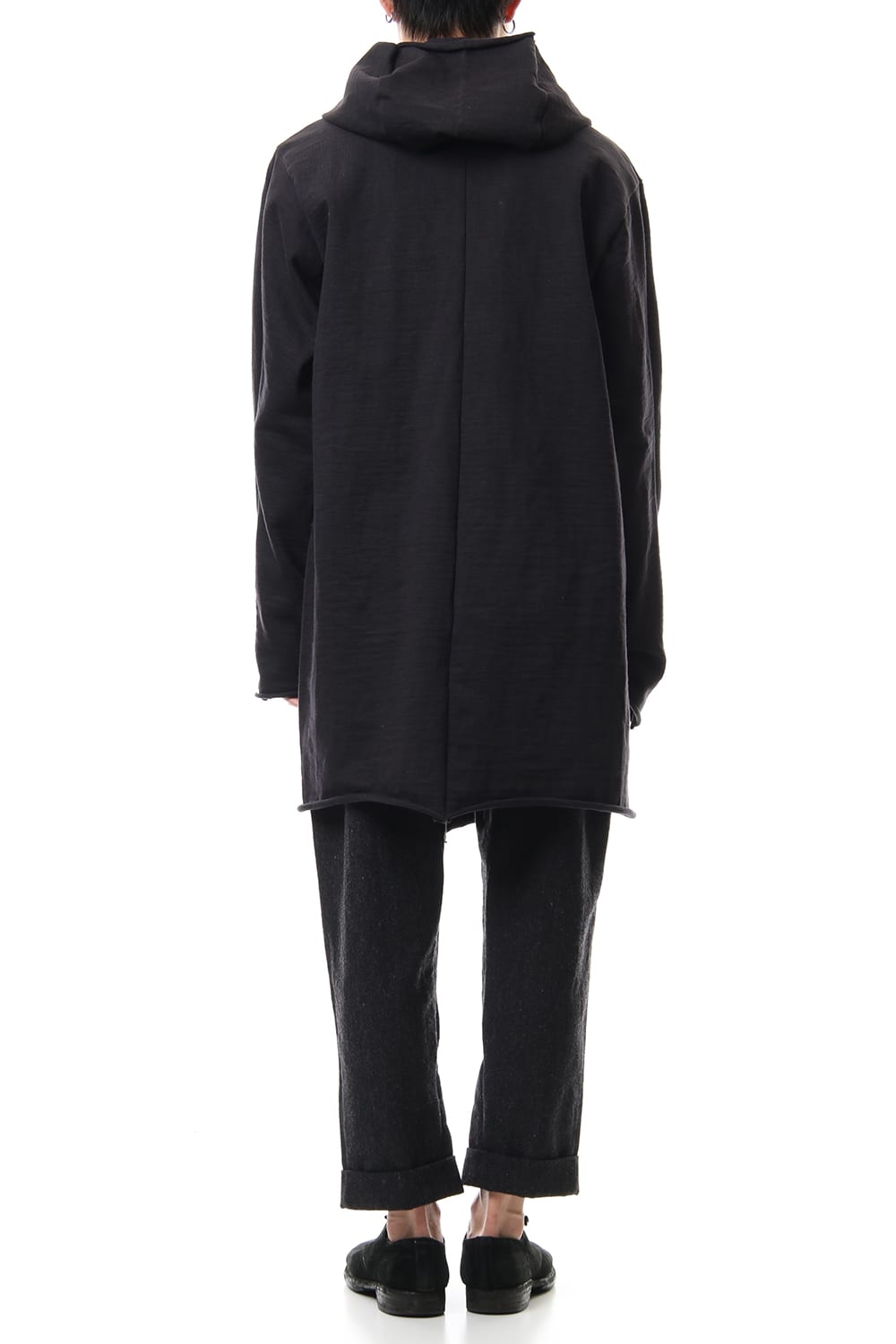 Heavy Jersey Hooded Coat Black