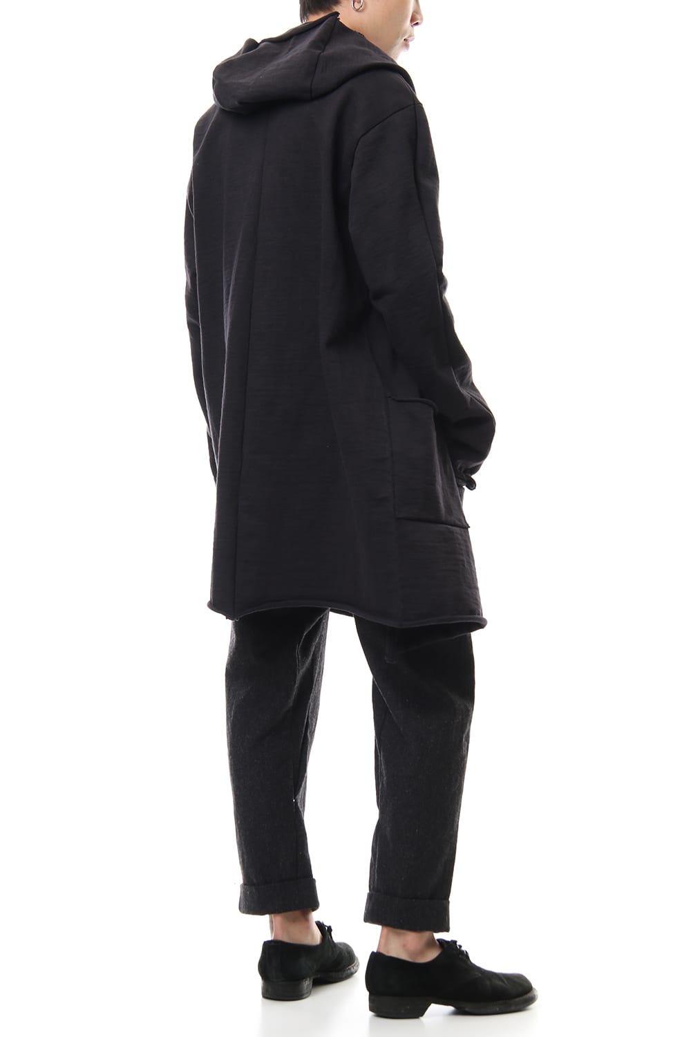 Heavy Jersey Hooded Coat Black