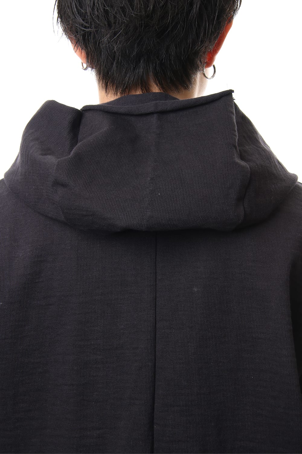 Heavy Jersey Hooded Coat Black