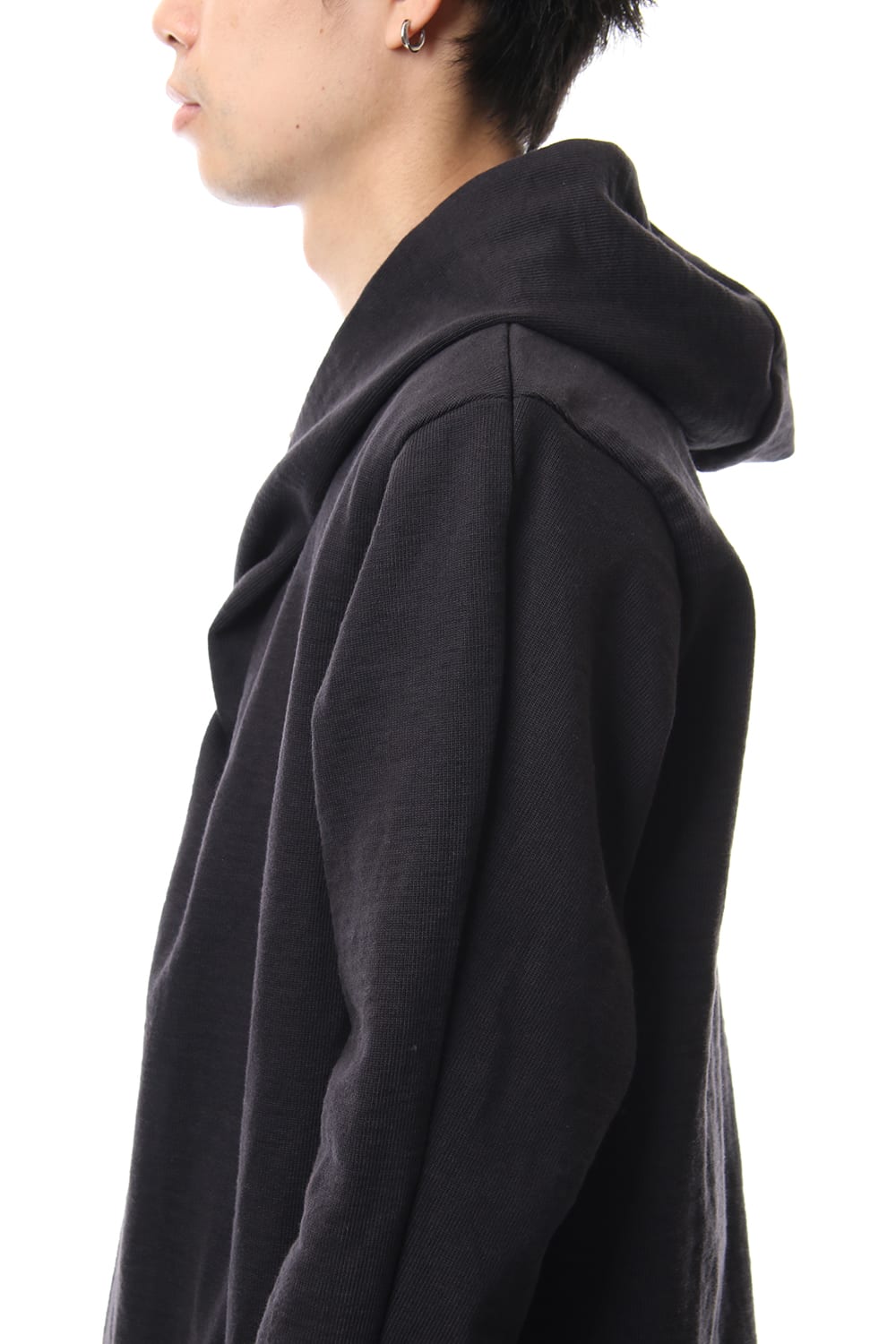 Heavy Jersey Hooded Coat Black