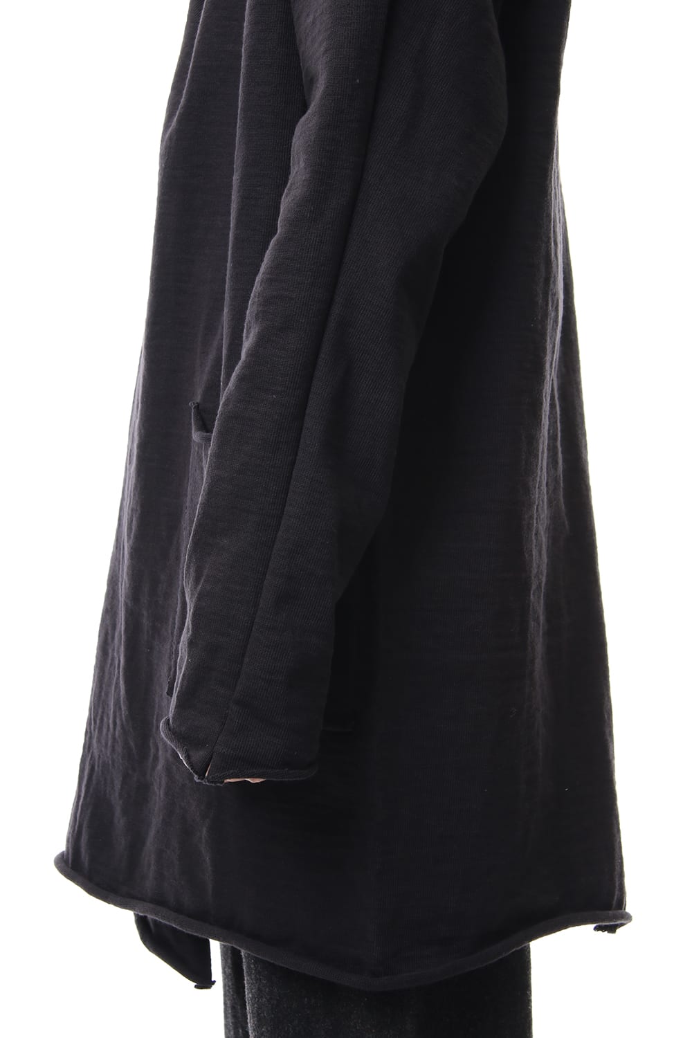 Heavy Jersey Hooded Coat Black
