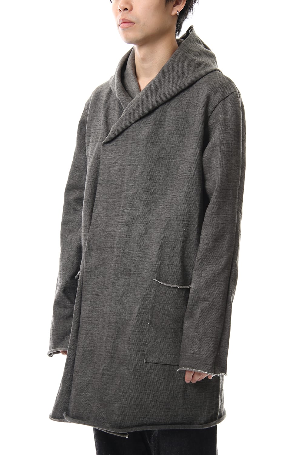 Heavy Jersey Hooded Coat Carbon