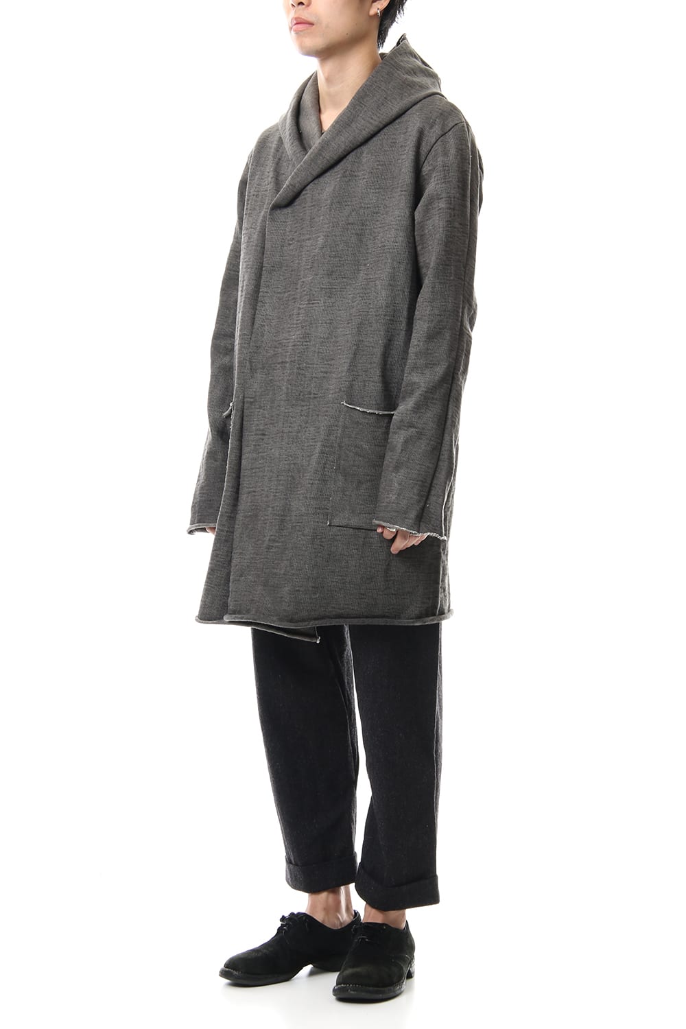 Heavy Jersey Hooded Coat Carbon