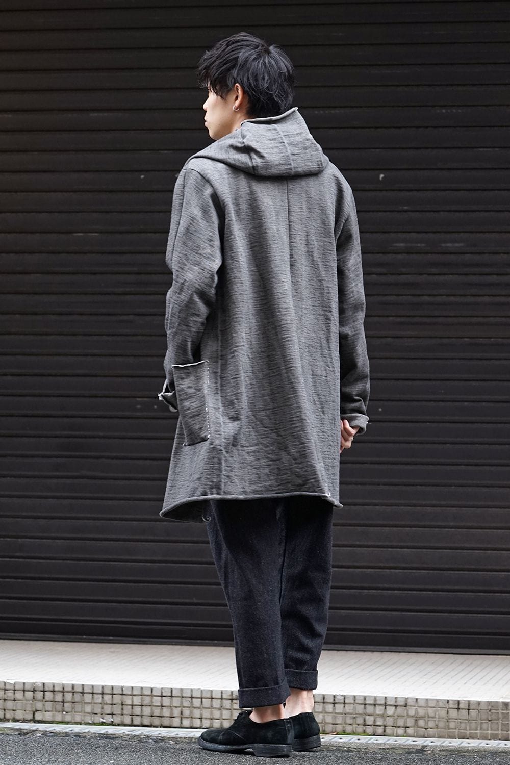 Heavy Jersey Hooded Coat Carbon