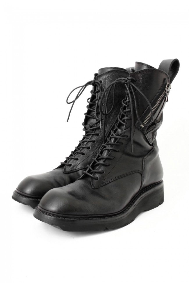 17SS Double Side Zip Military Boots SMOOTH