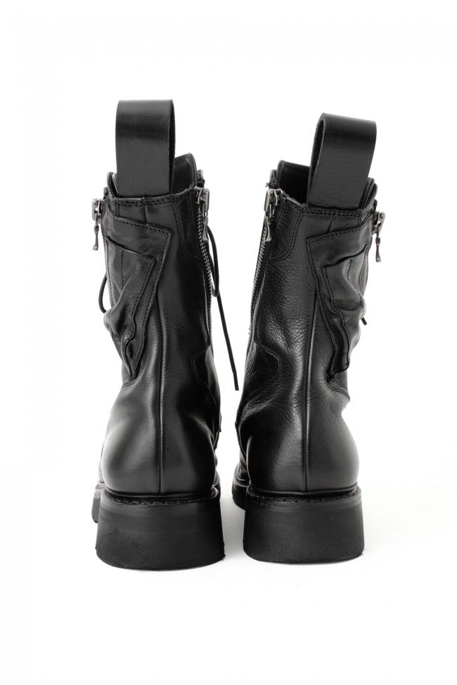 17SS Double Side Zip Military Boots SMOOTH