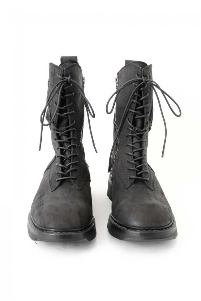 17SS Double Side Zip Military Boots NUBUCK