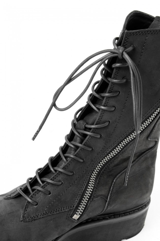 17SS Double Side Zip Military Boots NUBUCK