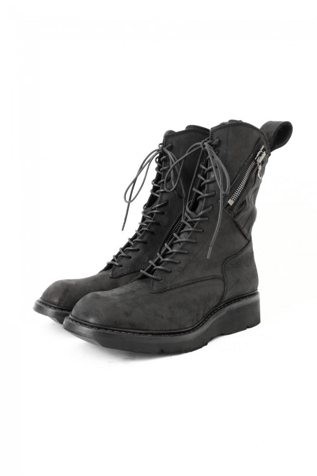 17SS Double Side Zip Military Boots NUBUCK