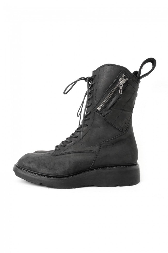 17SS Double Side Zip Military Boots NUBUCK