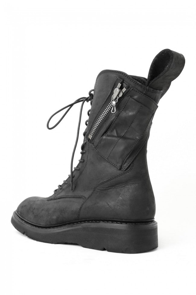 17SS Double Side Zip Military Boots NUBUCK