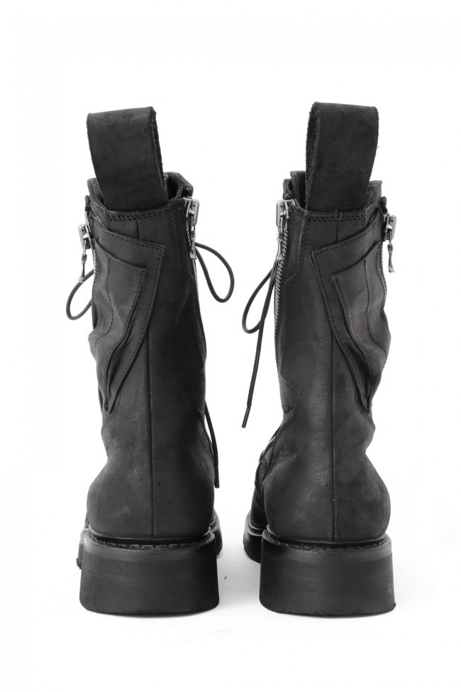 17SS Double Side Zip Military Boots NUBUCK