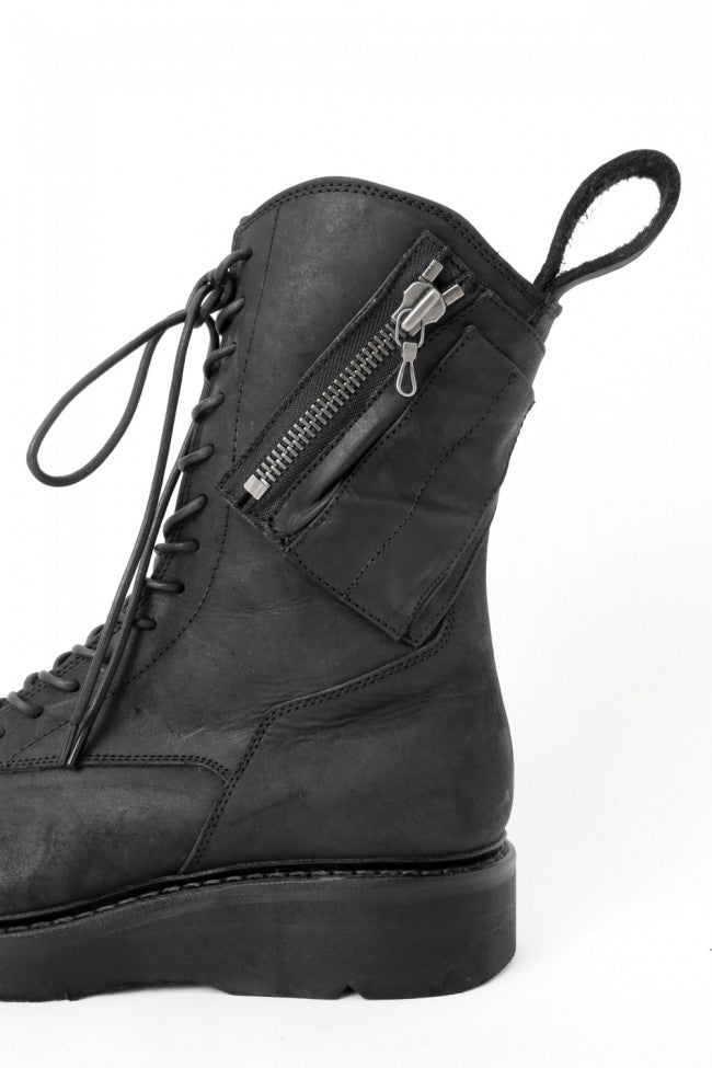 17SS Double Side Zip Military Boots NUBUCK