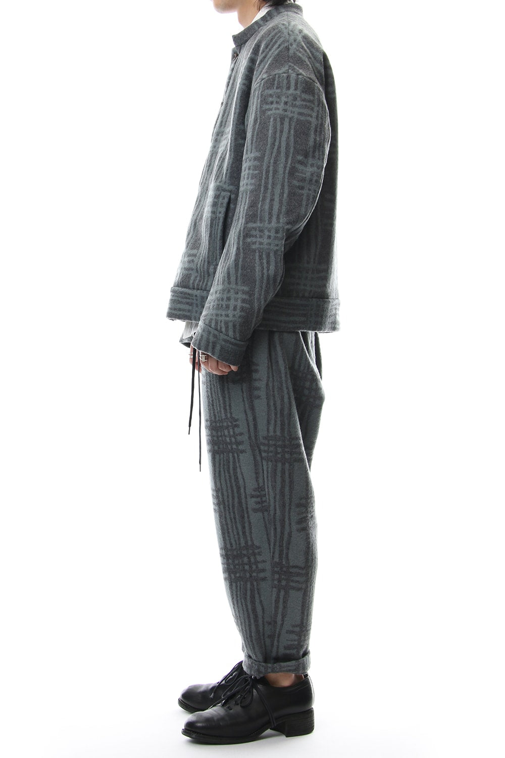 Jacket JK62 Grid Pattern Jaquard Wool Beaver Finished