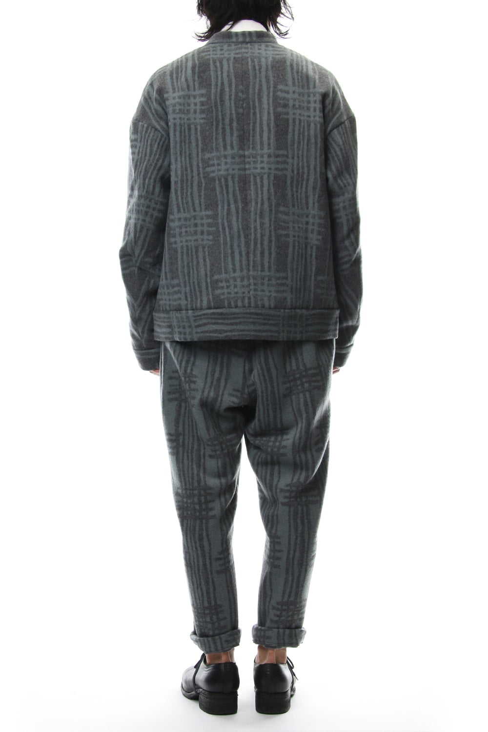 Jacket JK62 Grid Pattern Jaquard Wool Beaver Finished