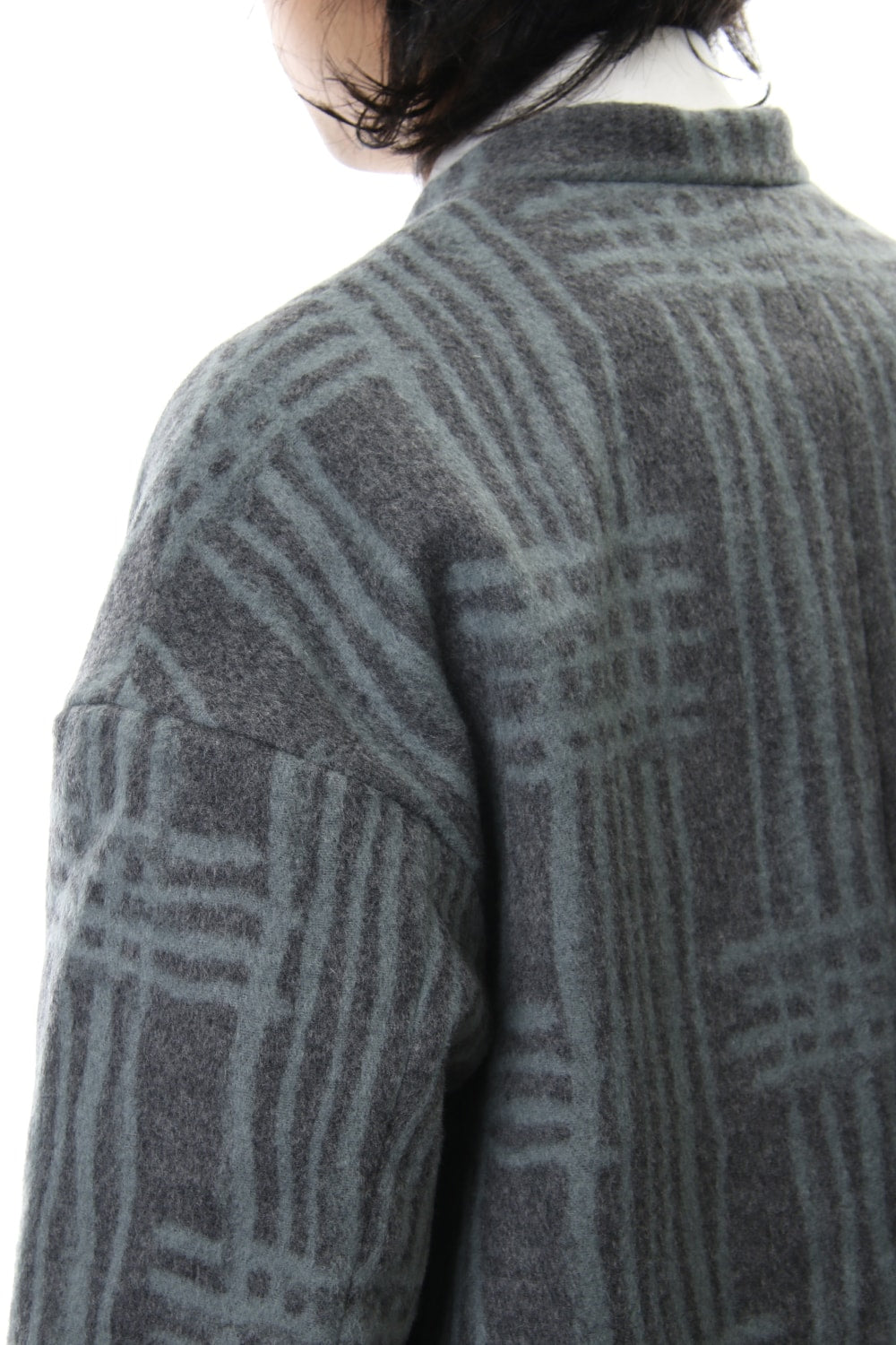 Jacket JK62 Grid Pattern Jaquard Wool Beaver Finished