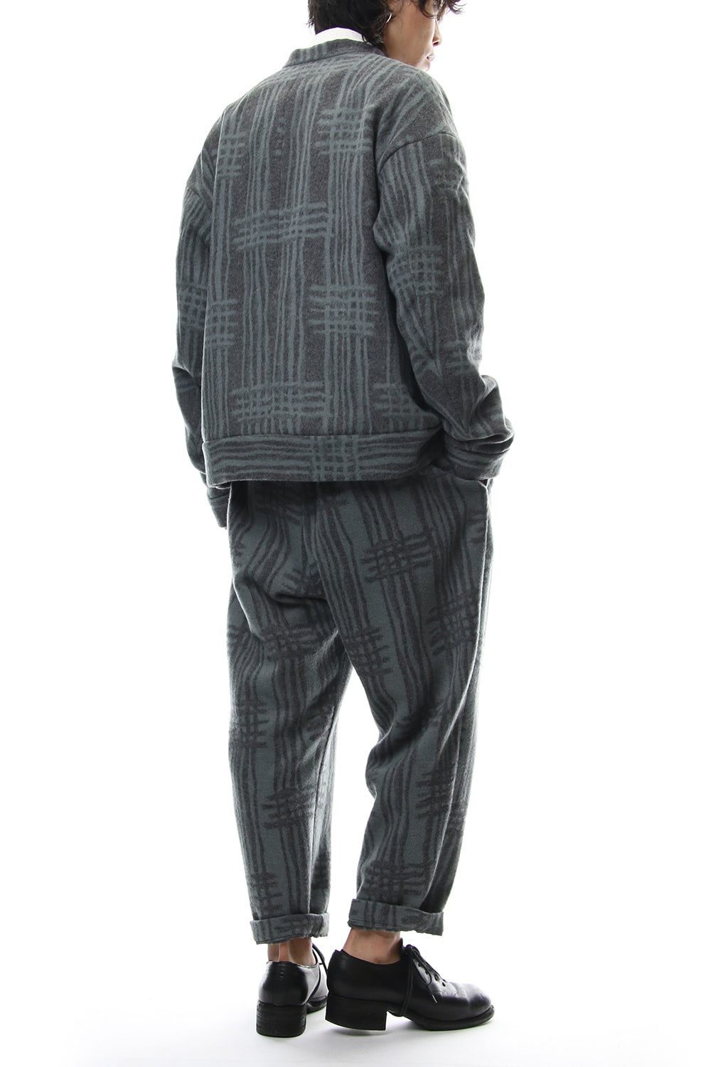 Jacket JK62 Grid Pattern Jaquard Wool Beaver Finished