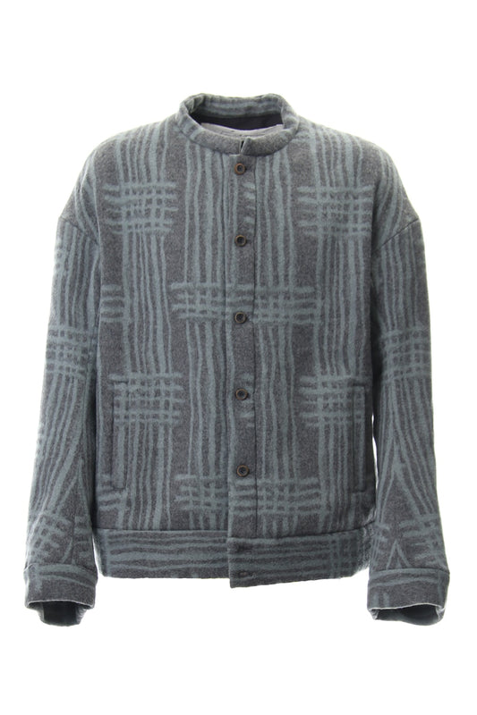 Jacket JK62 Grid Pattern Jaquard Wool Beaver Finished