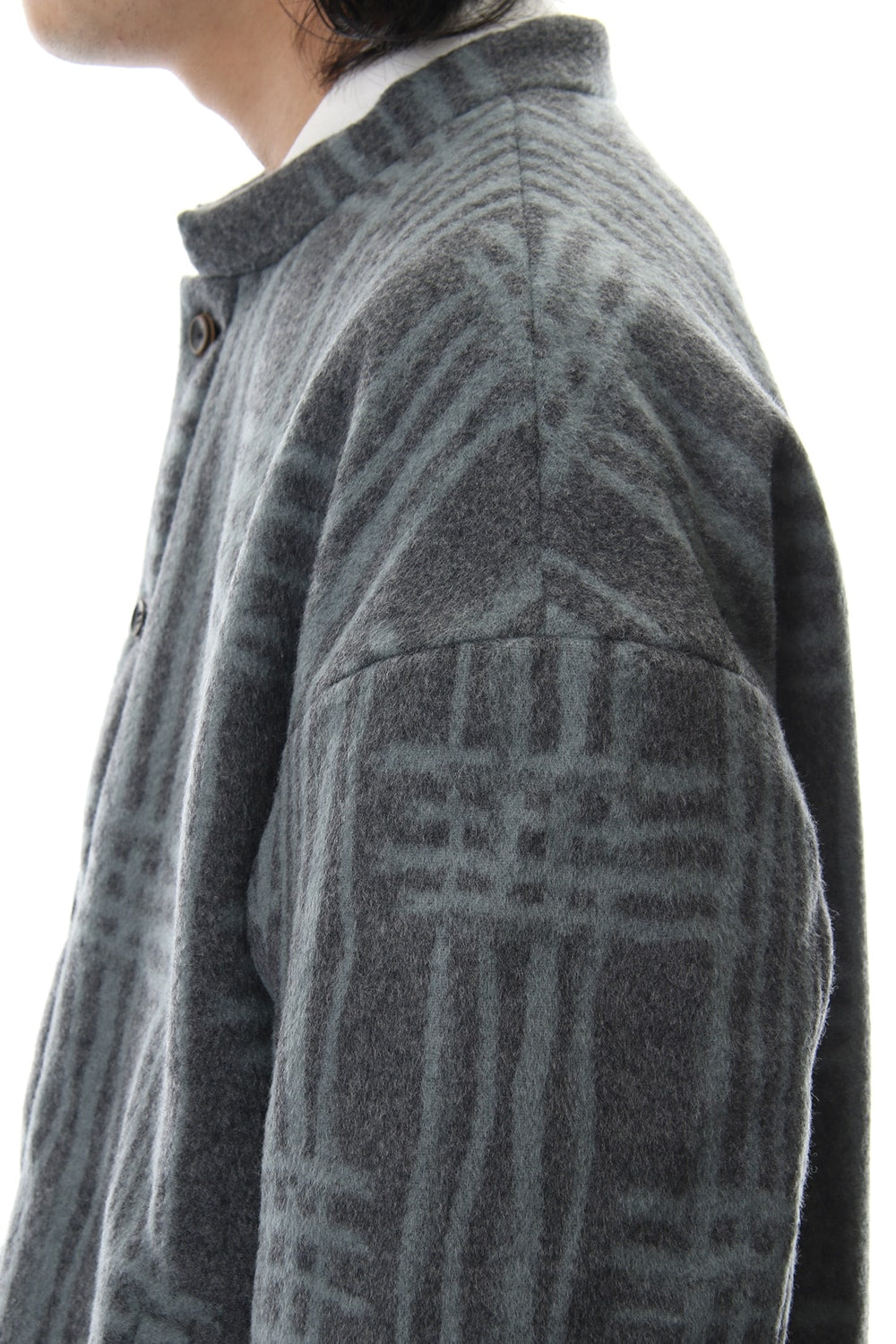 Jacket JK62 Grid Pattern Jaquard Wool Beaver Finished